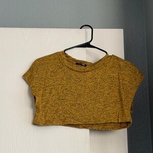 Fashion Nova Mustard Cropped Tee